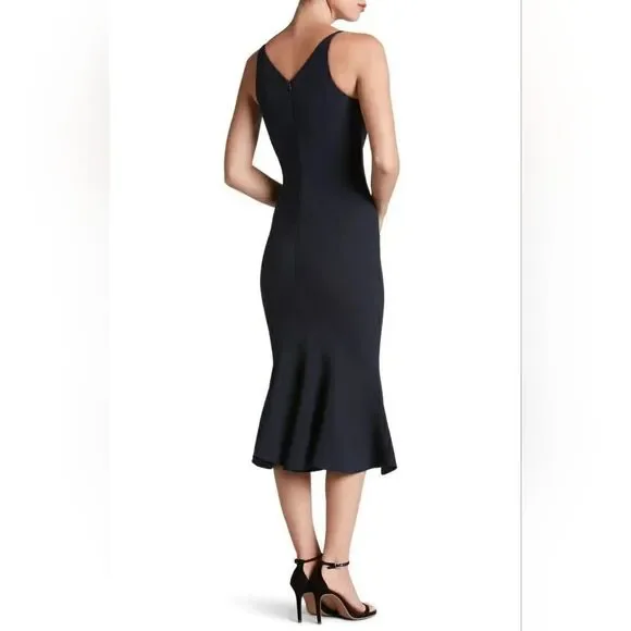 chinese dress ladies Elia High Slit Floral Crepe Mermaid Dress in Blue | Size: M | Crepe Fabric/Knit Fabric